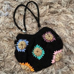 Handmade Crochet Purse with Floral 3D Design